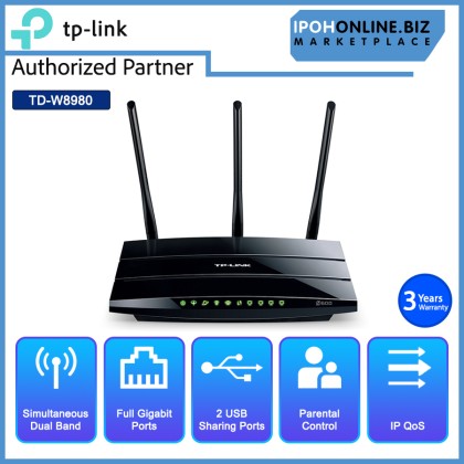 TP-LINK TD-W8980 N600 Wireless Dual Band Gigabit ADSL2+ Modem Router TP-LINK TD-W8980 N600 Wireless Dual Band Gigabit ADSL2+ Modem Router